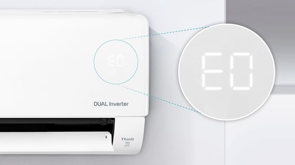 Màn hình LED sẽ hiển thị ký hiệu "EO"