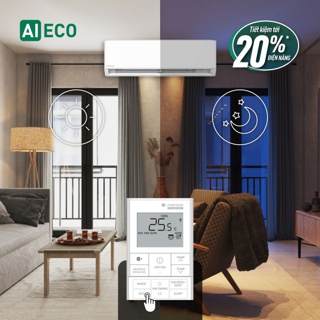 ECO tích hợp AI duy trì sự thoải mái nhưng vẫn tiết kiệm điện hiệu quả 