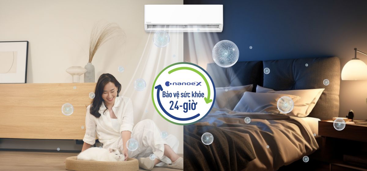 Công nghệ nanoe™ X độc quyền lọc sạch không khí hiệu quả 